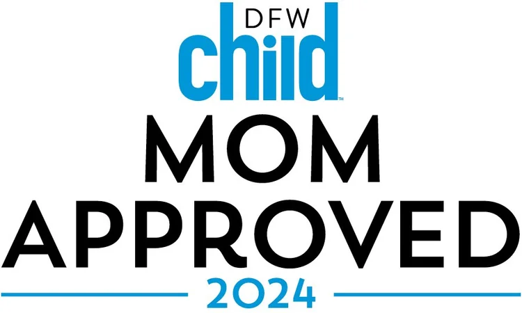 DFW Child Mom Approved 2024 badge recognizing family-approved services.
